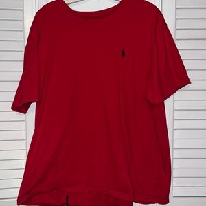 Red Ralph Lauren T-shirt with navy logo